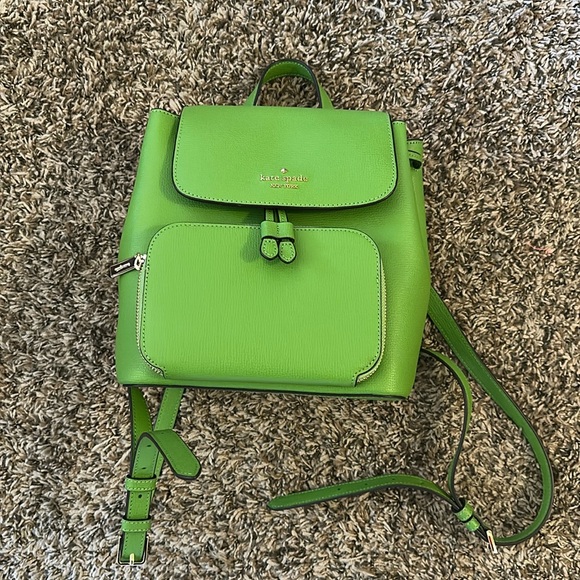Kate Spade Green Leather Backpack